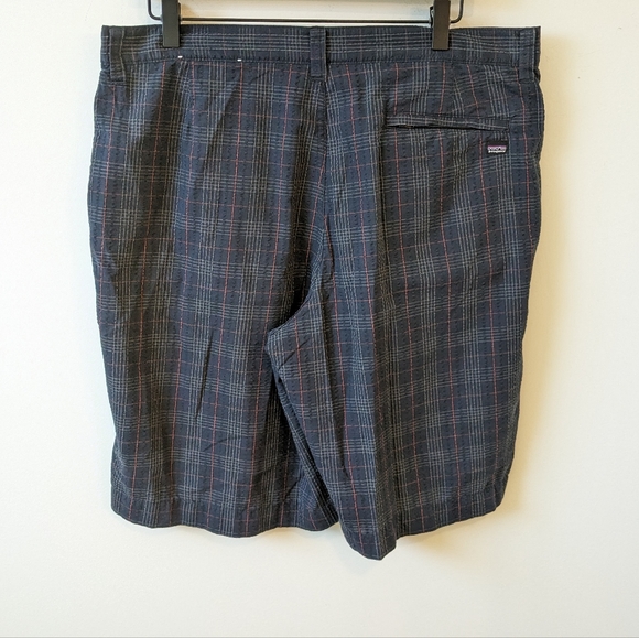 Patagonia Men's Seersucker Navy Blue Red Plaid Shorts Organic Cotton - Picture 4 of 7